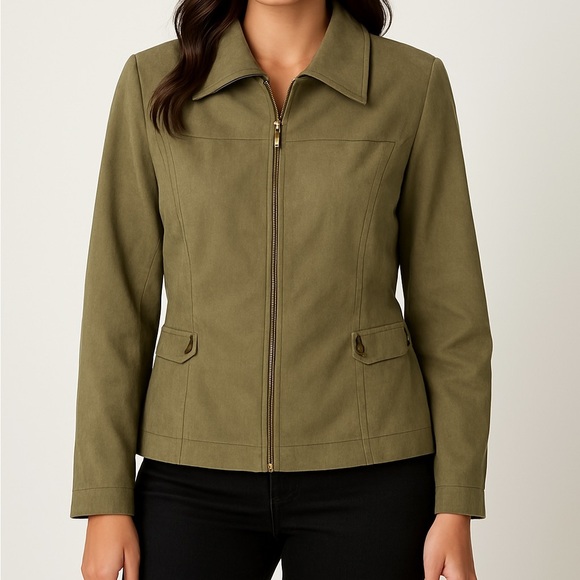 Tanjay / Faux Suede Green Jacket - Picture 1 of 7